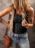 Floral Jacquard Square Neck Tank Top